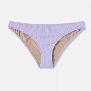 NWT Shade & Shore Women's Ribbed Cheeky Bikini Bottom Purple Size Large 12-14